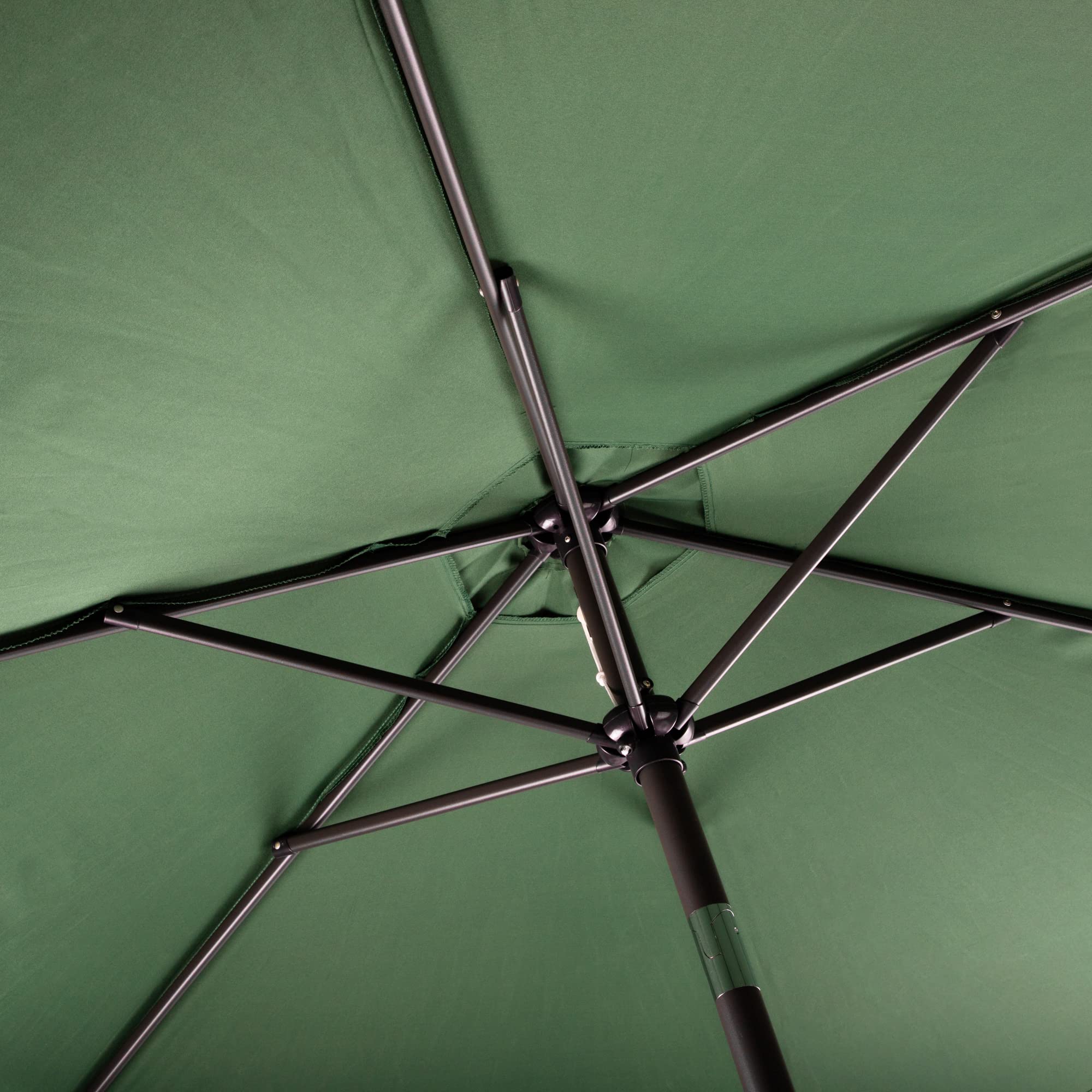 Alfresia 2.7 Metre Parasol - Round with Push Button Tilt, Outdoor Table Parasol Umbrella with Crank Handle, Garden Patio Sun Shade, Grey, Easy Assemble