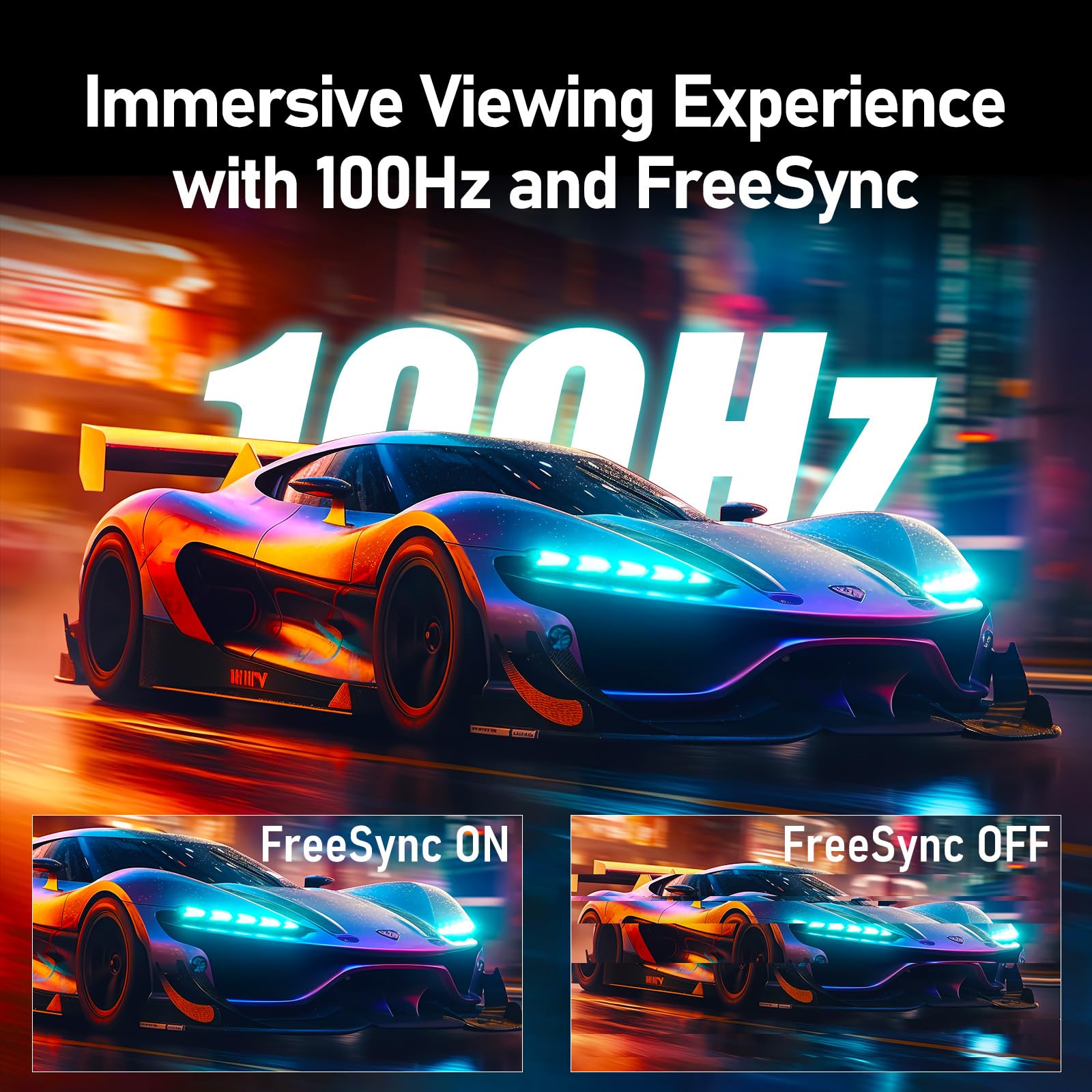 Curved Monitor 27 Inch 100Hz, PC Gaming Monitor with Speakers, AMD FreeSync Full HD 1080p Ultra-Thin Zero Frame Display for Home Office Business