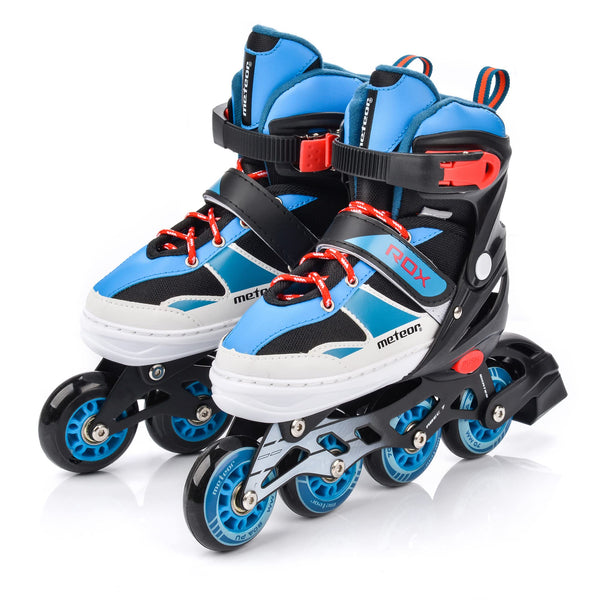 meteor Inline Skates Children's Kids Inliners Roller Skates Roller Blades ABEC 7 Carbon Children's Inline Skates Adjustable Shoe Size (Blue, S 30-33)