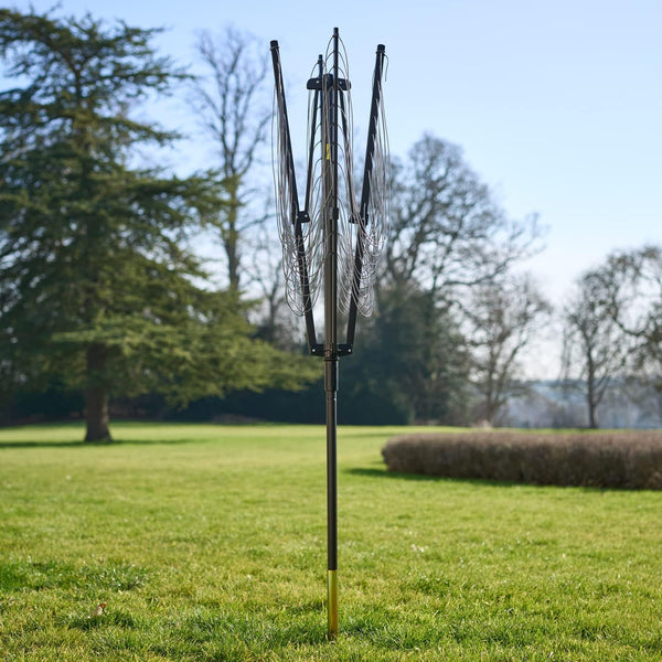 SA Products Rotary Washing Line | 45m Rotating Heavy Duty Clothes Airer Outdoor | Garden 4 Arm Rotary Washing Line | Washing Line Rotary with Ground Spike & Cover