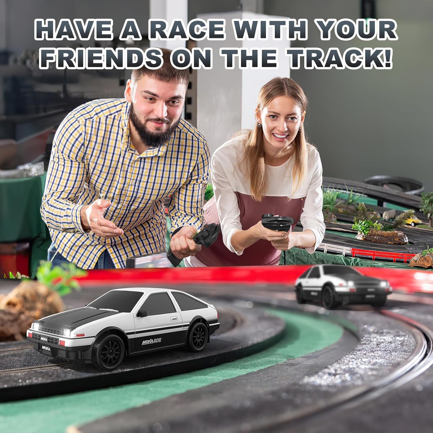 AYIQUTY RC Drift Car, 1:24 Mini 4WD Remote Control Drift Cars with Semi Proportional Throttle and LED Light, 25KM/H RC Racing, Boys Toy Gifts Age 6 7 8 9 10+