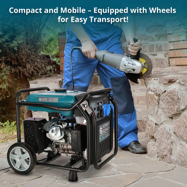 Könner & Söhnen KS 3100iG S portable LPG/petrol inverter generator 3100 W,UK Plug Socket 1x13 A (230 V), 2 USB ports,copper winding,silent inverter generator,dual fuel generator