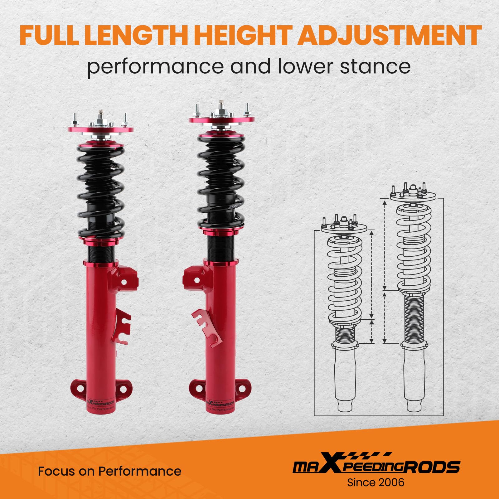 maXpeedingrods Coilovers Suspension For E36 318i, 318is, 323i, 323is, 325i, 328i, 320i