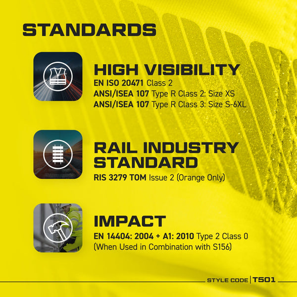 Portwest T501 Mens PW3 Hi Vis Work Trousers - Holster Pocket Workwear Safety Construction Trousers Orange/Black, 34