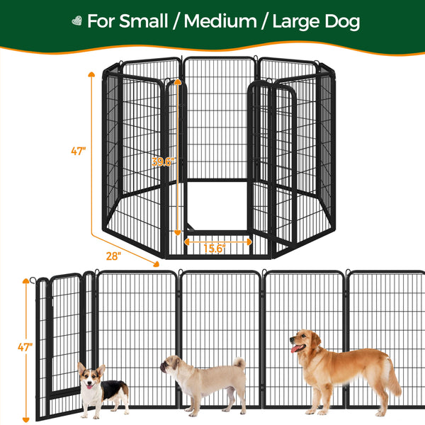 Yaheetech Lightweight Dog Playpen, 8 Panel 80cm Dog Fence Pet Exercise Pen Portable Puppy Play Pen Suitable for RV/Camping