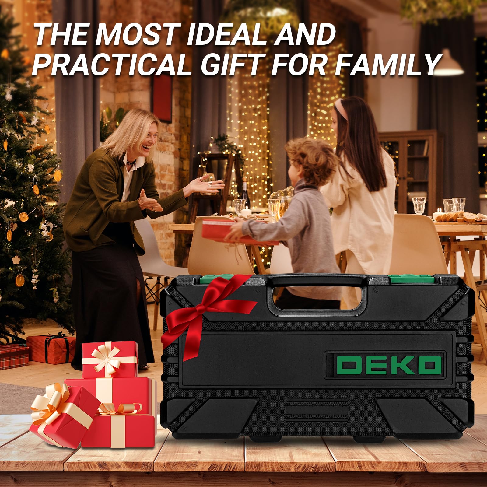 DEKO Tool Kit Set Box 62 Piece Home Repair DIY Tools Basic Hand Toolbox Sets for Home