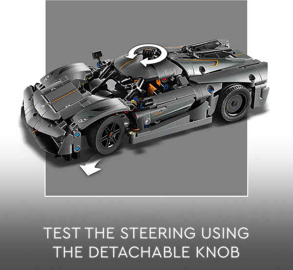 LEGO Technic Koenigsegg Jesko Absolut Grey Hypercar, Race Car Building Toy Set for Boys, Girls & Kids Aged 10 Plus, Buildable Vehicle Model Kit, Introduction to Engineering, Birthday Gift Idea 42173