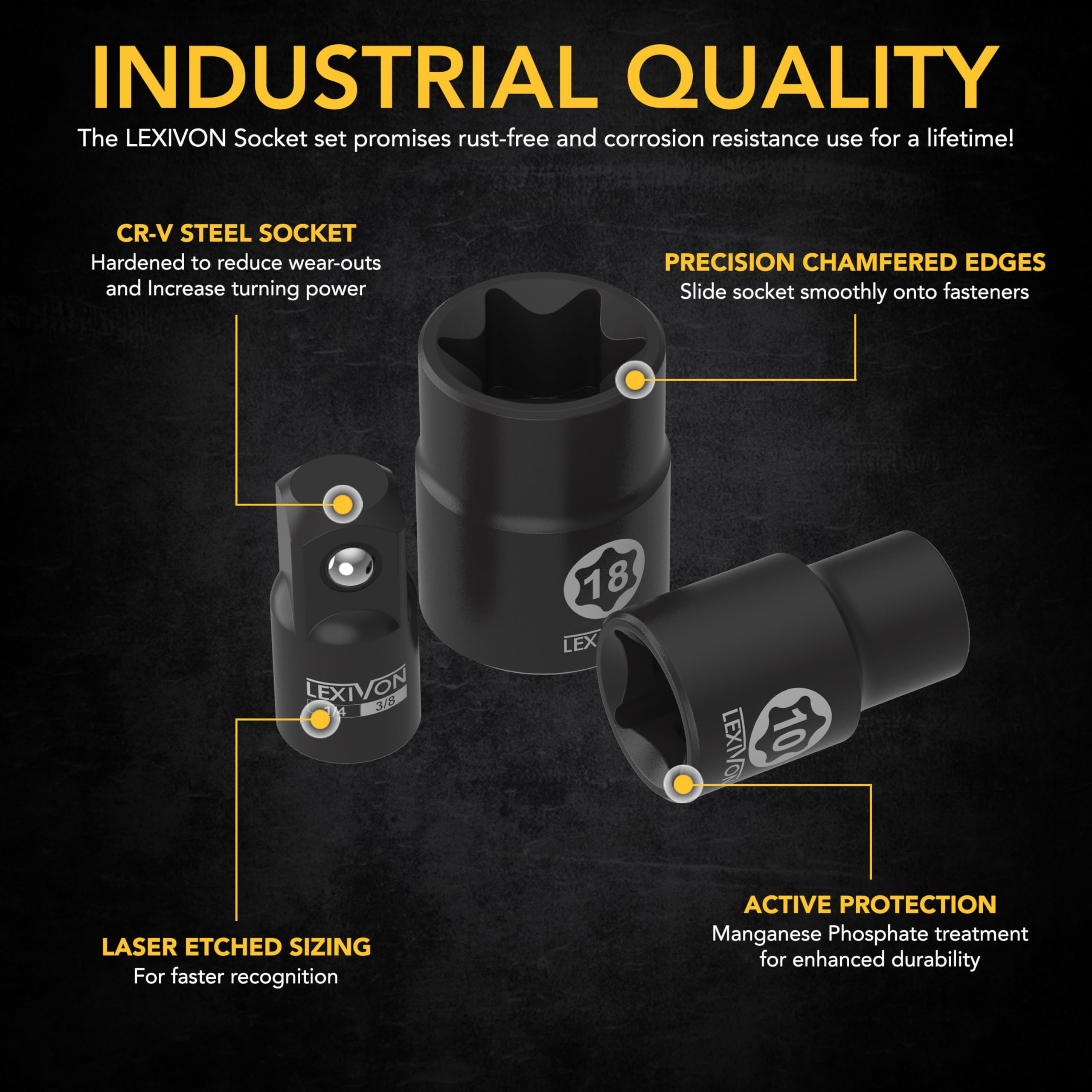 LEXIVON Master Wrench Key Set, 35-Piece Long Arm Ball End Hex Keys | 3-Pack Metric/SAE & Star, Industrial Grade S2 Alloy Steel (LX-131)