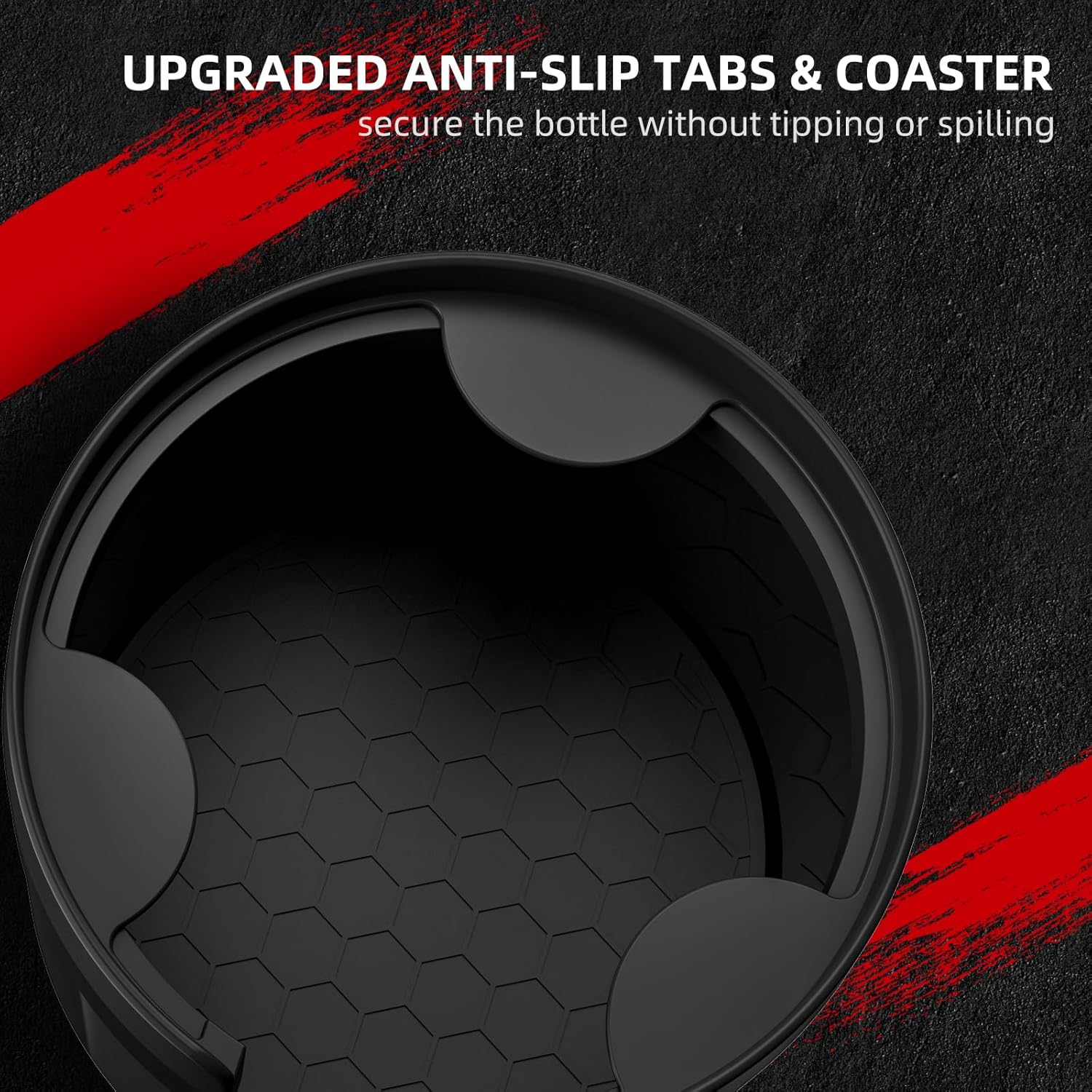 DYLEN Cup Holder Expander for Cars, Car Cup Holder Expander Adapter with Adjustable Base, Fits Large Drink Bottles 0.5-1.4 L (7.0-10.5 CM)