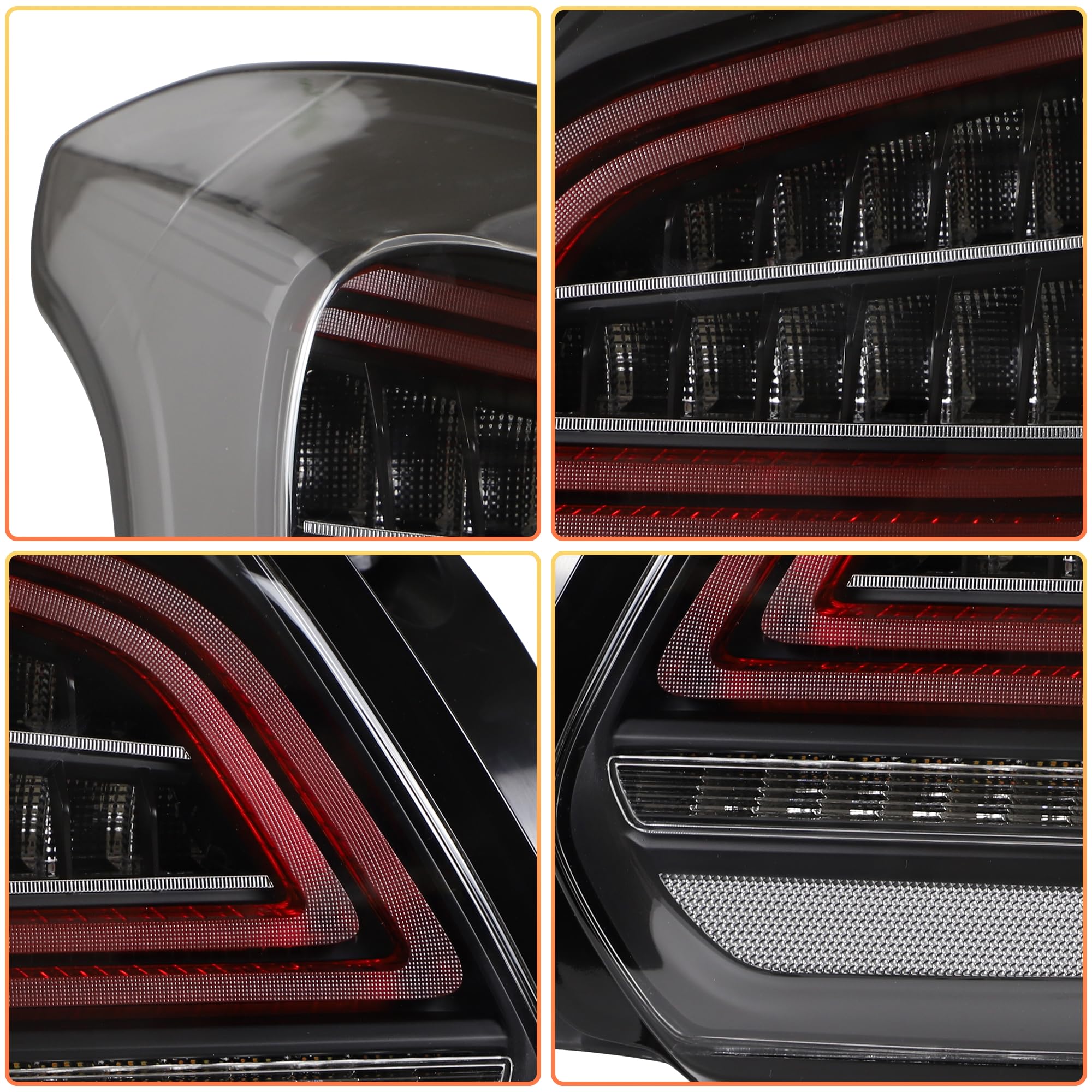 VLAND LED Rear Lights compatible with Swift 2017-2021, w/Amber Sequential Indicator, Passenger & Driver Sides - Clear