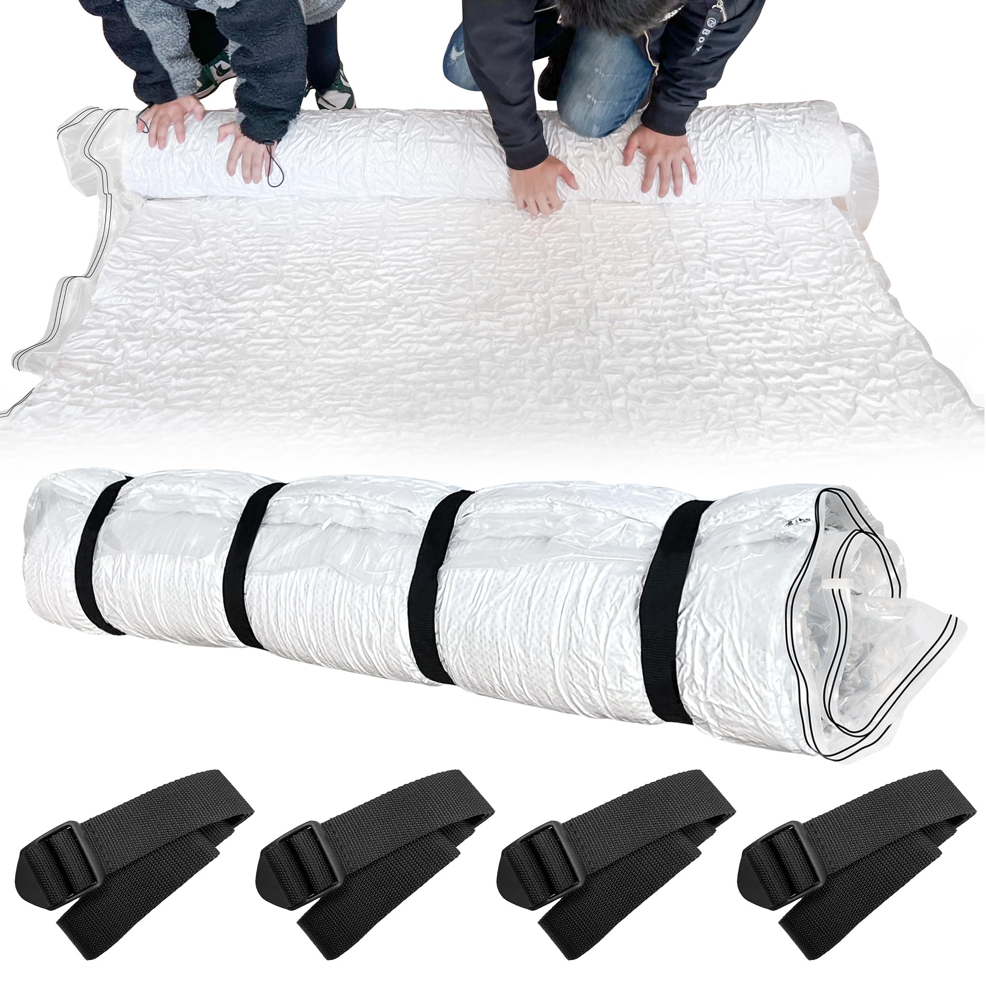 Mattress Vacuum Bag for Memory Foam Mattress, Latex Mattress Vacuum Seal Bag with Straps, Moving, Storage and Shipping (Super King)