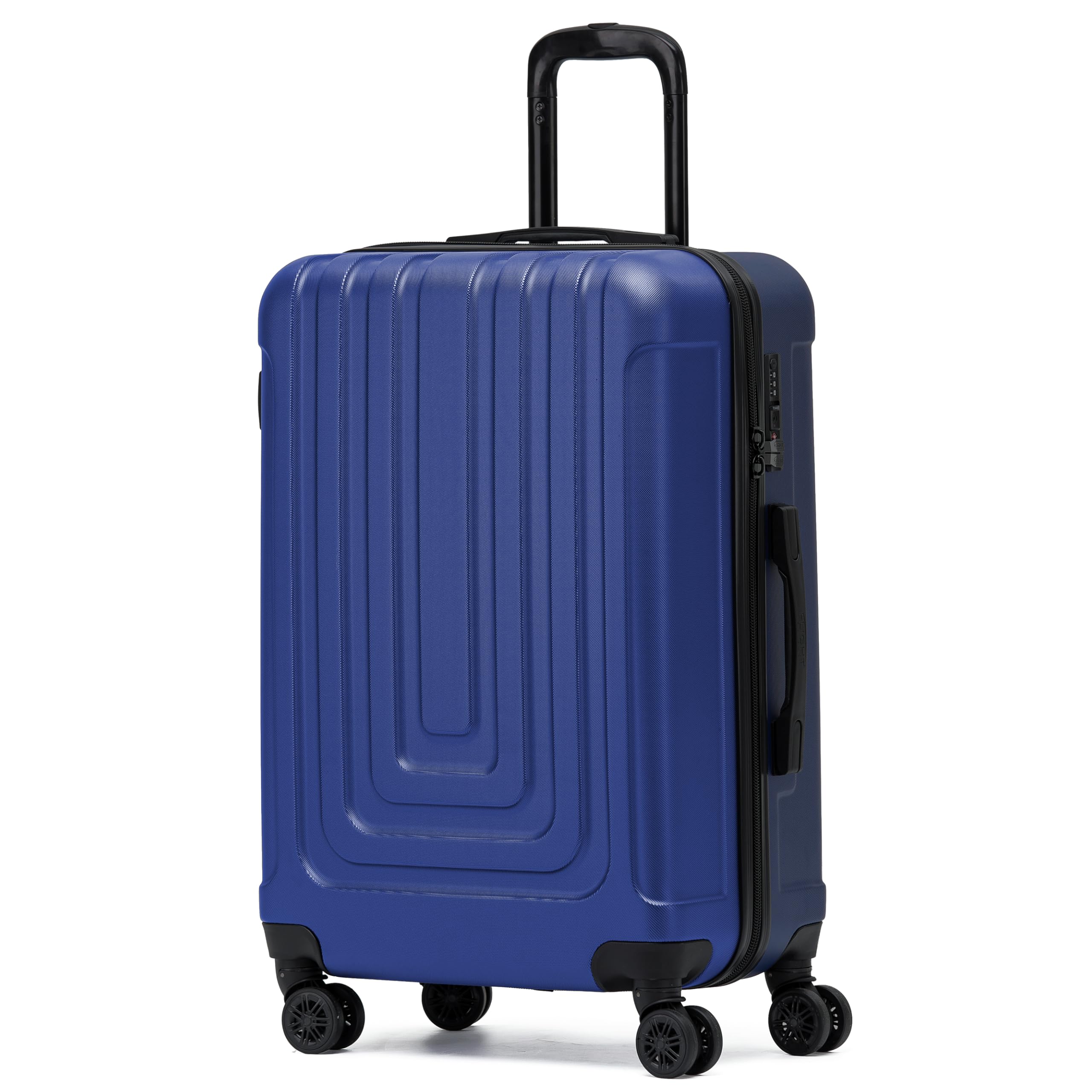 Flight Knight Premium Lightweight Suitcase - Built-in TSA Lock - 8 Spinner Wheels - ABS Hard Shell Check in Highly Durable Luggage - Medium - 67x45x26cm