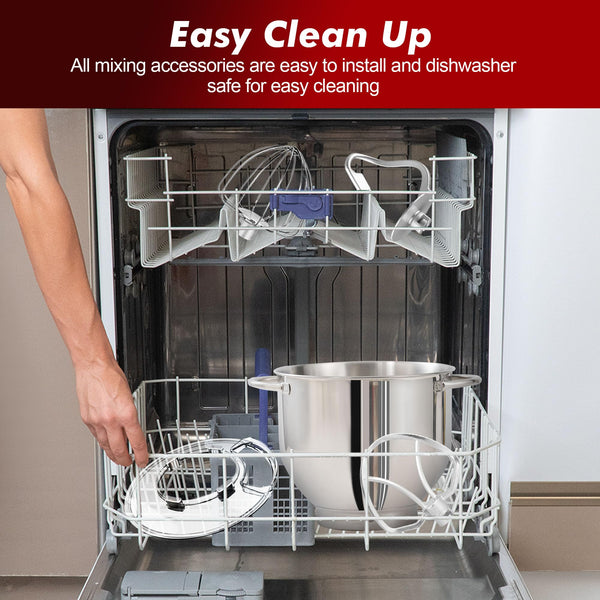 Aucma Stand Mixer, 6.2L Food Mixers for Baking, Electric Kitchen Mixers with Bowl, Dough Hook, Wire Whip & Beater (6.2L, Black)