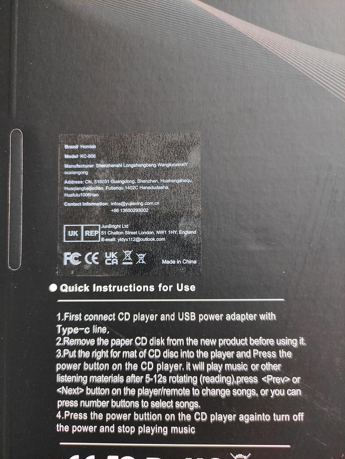 CD Player Portable with Speakers - Homlab Blutooth Desktop CD Players for Home with Dust Cover, FM Radio, Anti-skip Protection, Music Player Home Audio Boombox with LCD Display, Remote, Aux Input