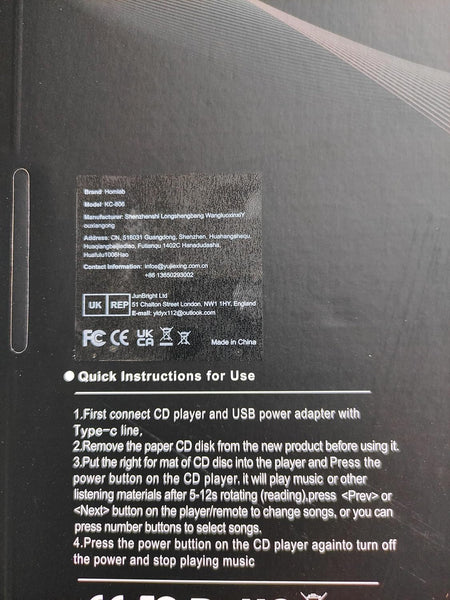 CD Player Portable with Speakers - Homlab Blutooth Desktop CD Players for Home with Dust Cover, FM Radio, Anti-skip Protection, Music Player Home Audio Boombox with LCD Display, Remote, Aux Input