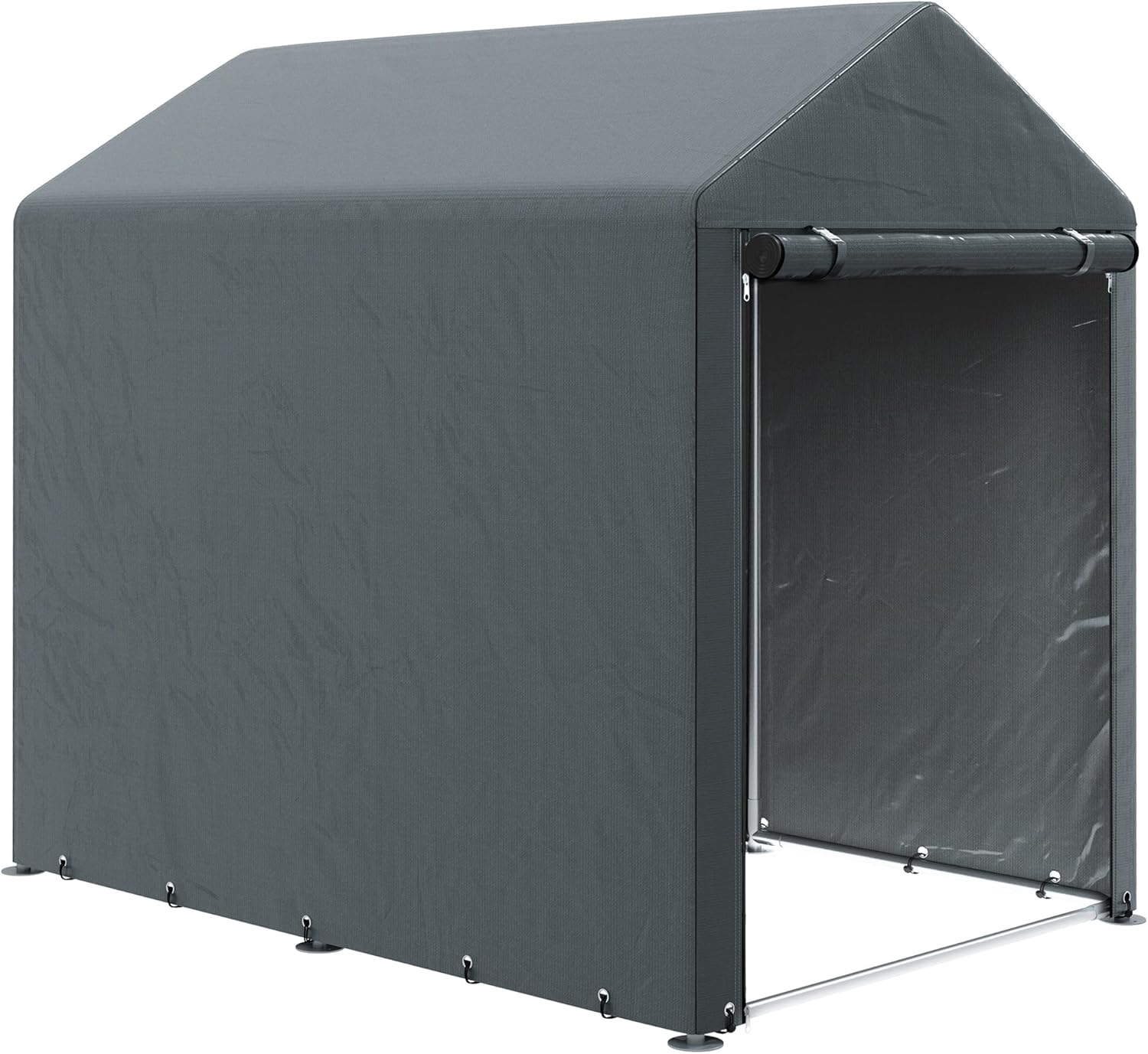 Outsunny 1.2 x 1.8m Garden Storage Shed Tent, Portable Shed Shelter with Galvanised Steel Frame and Large Door, for Motorbike, Garden Tools, Bike Storage