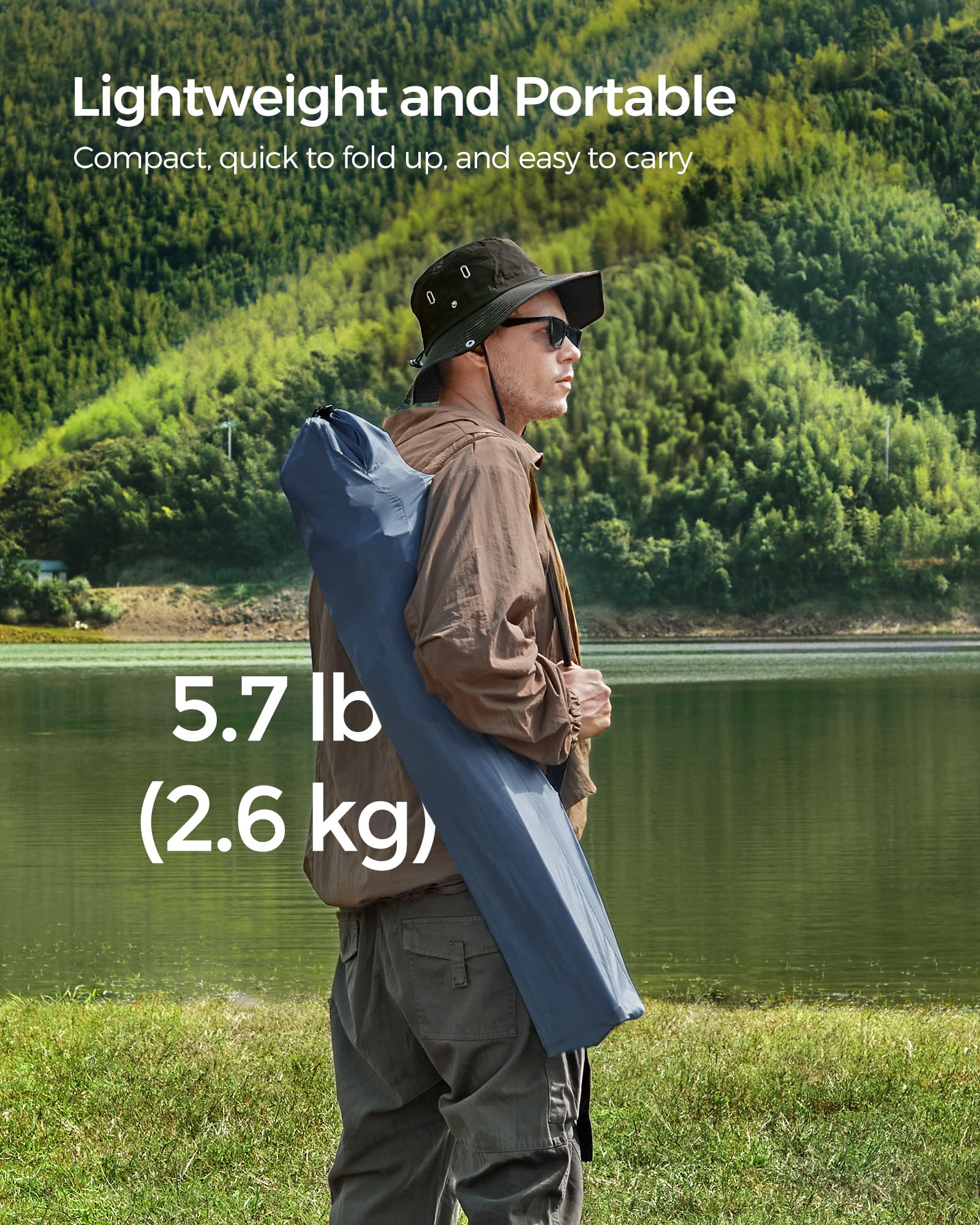 SONGMICS Set of 2 Folding Chairs, Camping Chairs, Comfortable Heavy Duty Structure, Max. Load 150 kg, with Drink Holder, Outdoor Chair