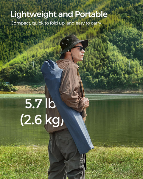 SONGMICS Set of 2 Folding Chairs, Camping Chairs, Comfortable Heavy Duty Structure, Max. Load 150 kg, with Drink Holder, Outdoor Chair