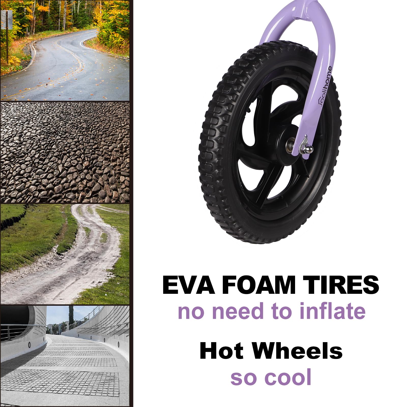 12" Balance Bike Carbon Steel Frame No Pedal Walking Balance Bike Training Bicycle for Kids and Toddlers 2- to 6 Years Old