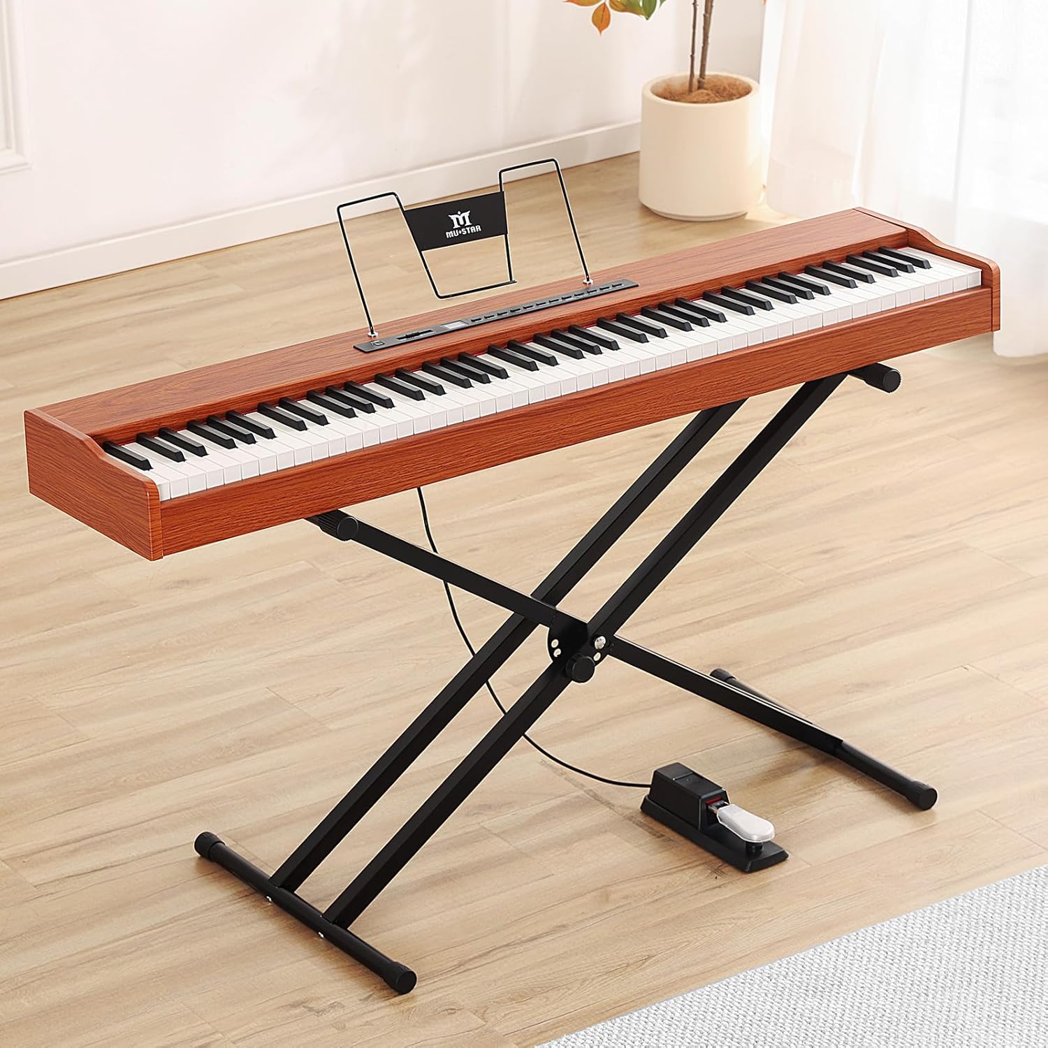 MUSTAR Digital Piano 88 Weighted Keys Hammer Action, Full Size 88 Key Piano Keyboard Weighted, Electric Keyboard Piano with Bluetooth Connection, Portable Case, Sustain Pedal, White