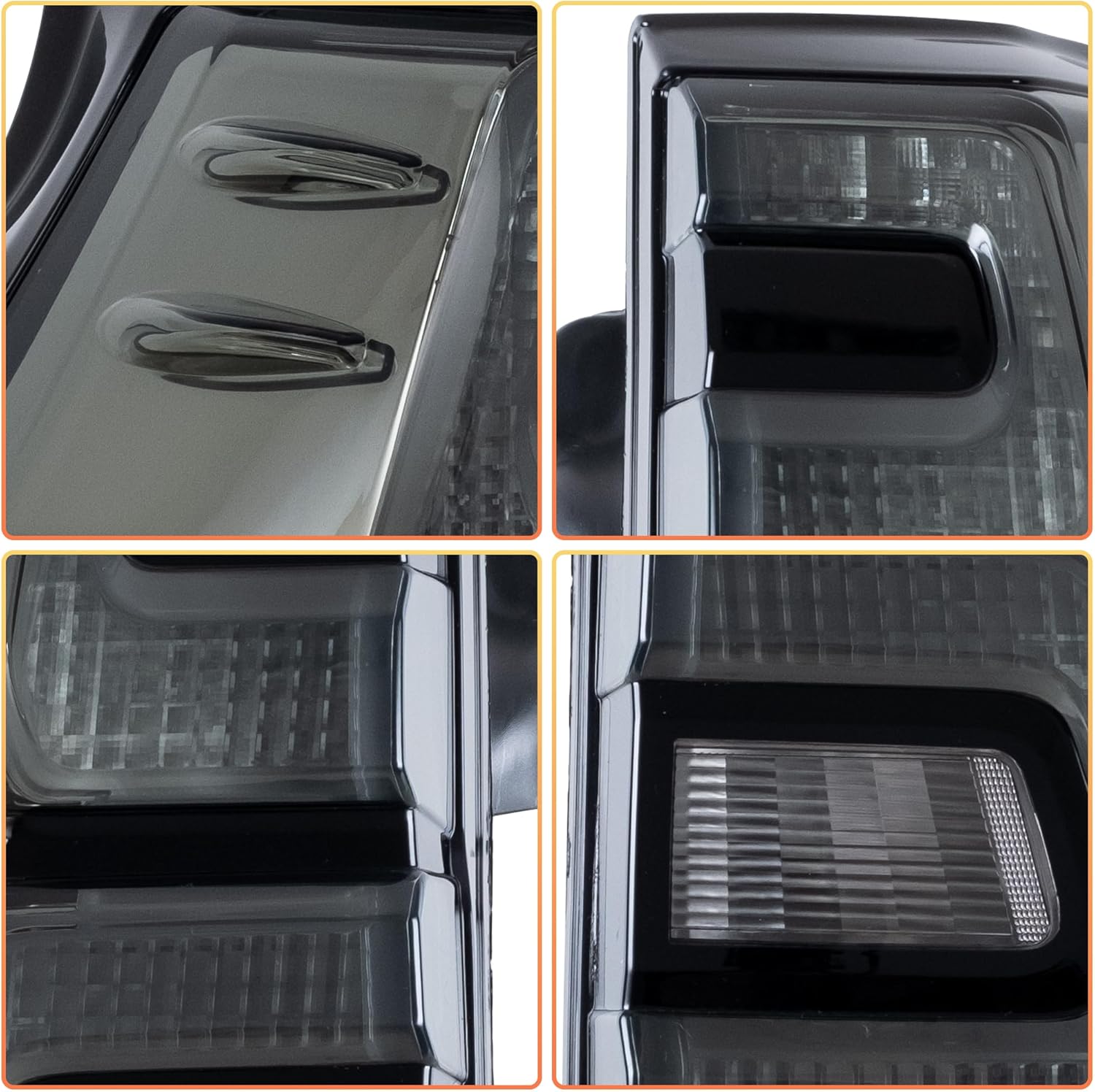 VLAND Motor LED Rear Lights compatible with Land Cruiser Prado J150 / GX460 2010-2017, w/Amber Sequential Indicator, Driver & Passenger Side - Smoked