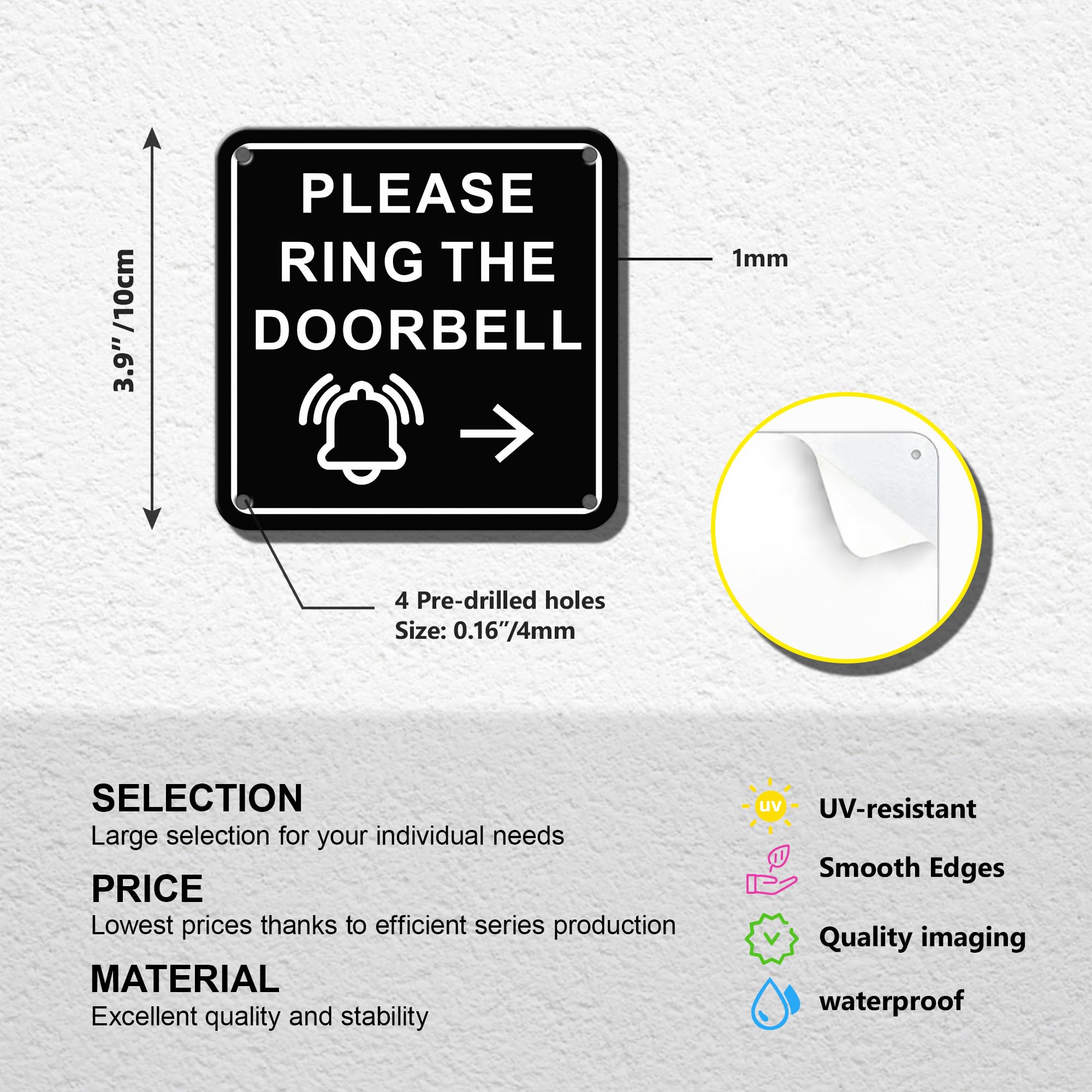 TAKULA Pre-drilled CCTV Sign - 15 * 15cm Aluminium Brushed Metal Sign - 24 HR Outdoor Waterproof, UV Resistant, Durable | Pack of 1