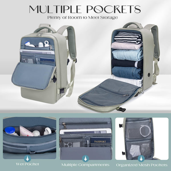 Cabin Bags 40x20x25 for Ryanair, Small Underseat Carry On Travel Backpack Casual Hand Luggage Flight Loptop Bags for Women Men Cabin Size Rucksack