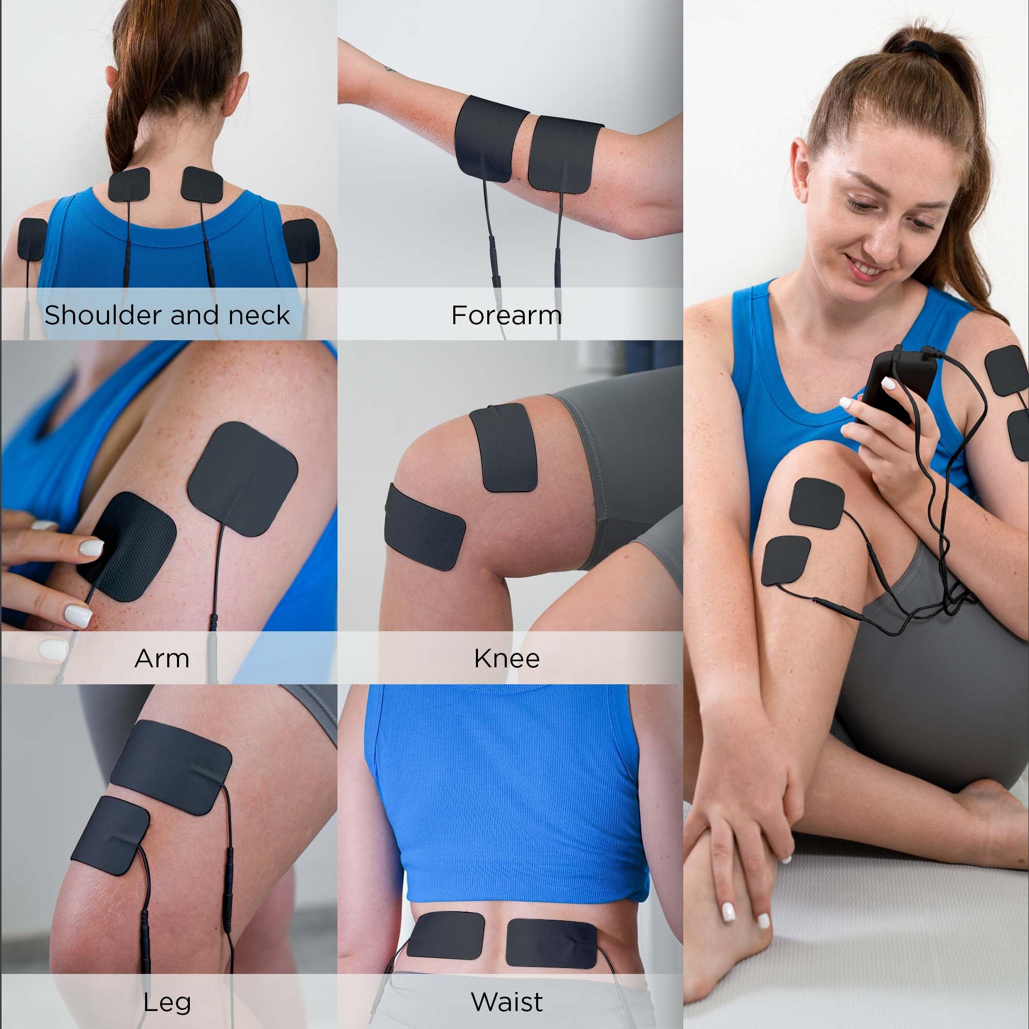 4 in 1 - D.I.Y & Tens Unit & EMS & Massage Muscle Stimulator, Dual Channel Therapy Machine for Pain Relief, FDA Cleared Rechargeable Electronic Pulse Massager,with 12pcs Electrode Pads