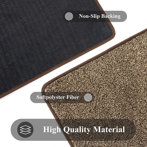 Pauwer Doormat Non Slip Indoor Barrier Mats Rubber Backing Super Absorbent Entrance Rug Durable Inside Dirt Trapper Mats(80X120cm, Brown)