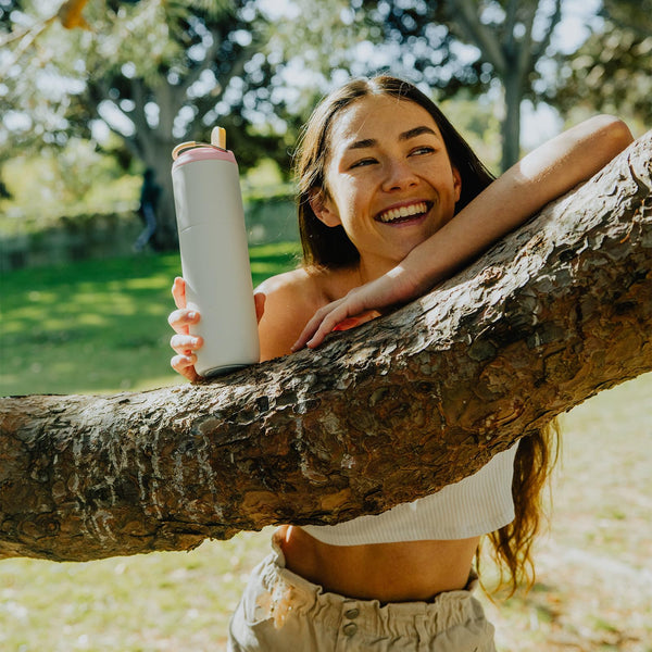 Insulated Water Bottle 700ml(24oz) with Straw, Lid, and Handle - Stainless Steel Sports Travel Gym Bottle for Men and Women (Skiing)