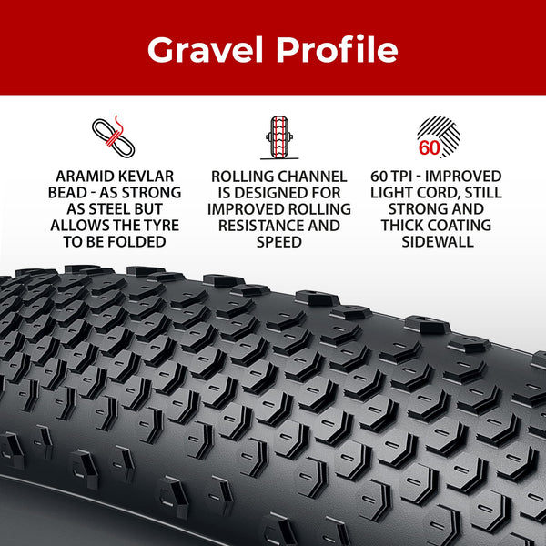 Fincci 700 x 38c Foldable Tyre 40-622 with 1mm Antipuncture Protection for Gravel Cycle Electric Cyclocross MTB Cross Hybrid Bike Bicycle