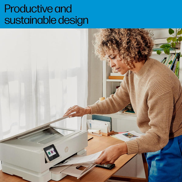 HP ENVY Inspire 7220e All-in-One Wireless Colour Printer | 5 months free Instant Ink limited time only | White | 2-sided printing | Touchscreen | Self-healing Wi-Fi