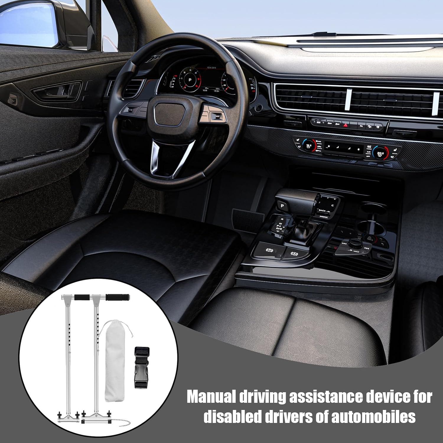 Hand Control for Disabled Drivers | Manual Driving Assist,Multifunctional Car Manual Hand Controls for Patients, Injured, Disabled, Senior, Elderly, Automotive, Daily, Vehicle