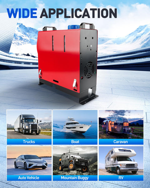 ShockFlo 12V 5KW Diesel Air Heater, All in One Parking Heater Kit with Remote Control, Silencer and LCD Display, Fast Heating, for RV Truck, Motorhomes, Boat, Bus, Car Trailer, Caravans