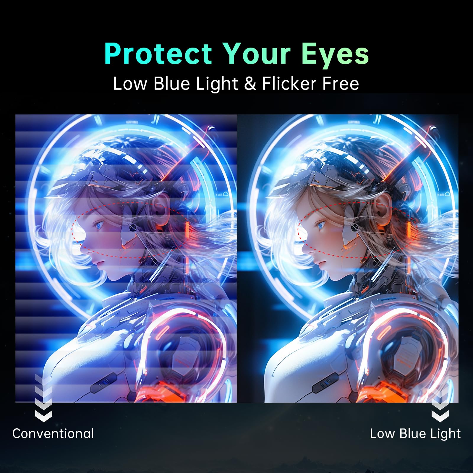 KTC Flat 32 Inch Monitor, QHD 1440P 2K@100Hz IPS Large Computer Monitor, Ultra Thin Bezels, Anti-Blue Light, HDR10, 103% sRGB, 86% DCI-P3, 350 Nits, 3ms MPRT, Adaptive Sync for Working and Gaming