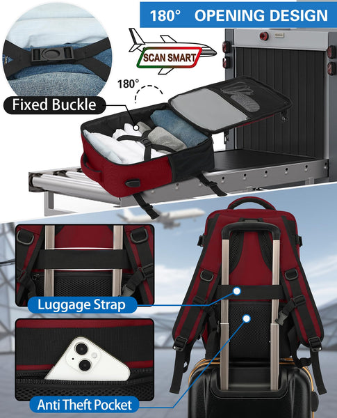 KLOSTAIN for Easyjet Cabin Bag 45x36x20 Travel Backpack Hand Luggage Carry-ons Bag Laptop Backpack Ruscksack for Airplanes Flight New Easyjet Underseat Cabin Bags Fit 14" Laptop Navy