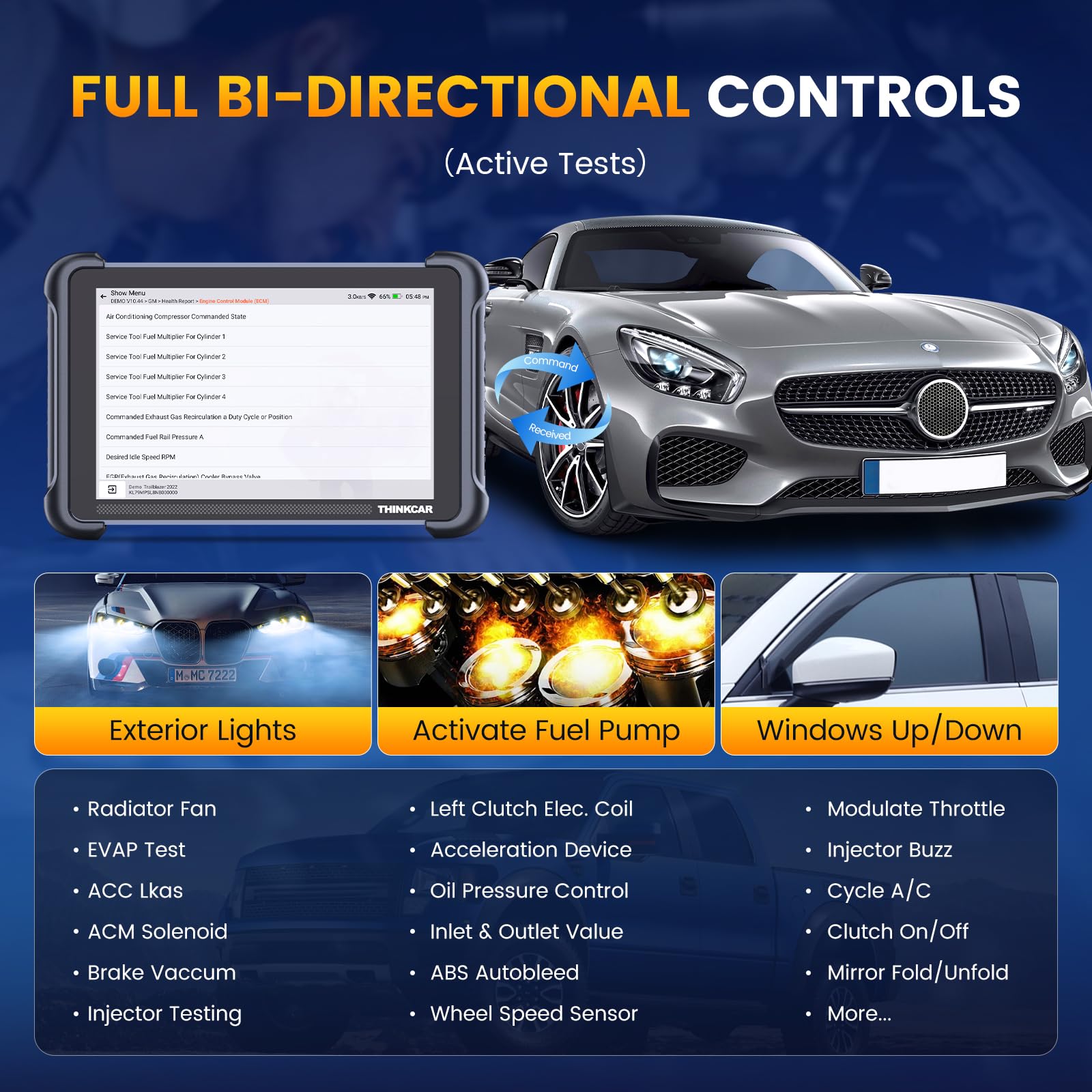 THINKCAR Car Diagnostic Tool, TK689BT Bidirectional Diagnostic Tool, All System Automotive Diagnostics, OBD2 Car Scanner with Action Test, 34+ Reset, FCA Autoauth, CANFD&DoIP, Wireless Update