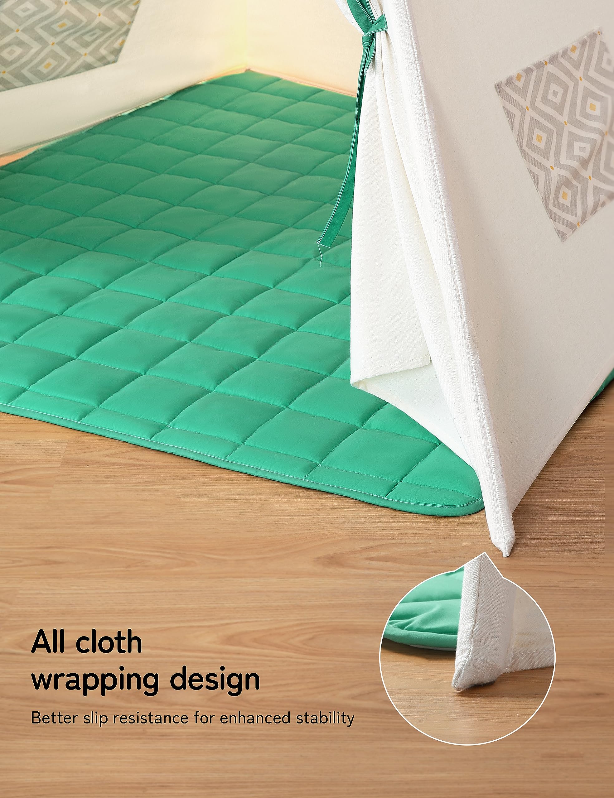 besrey Kids Play Tent Playhouse for Indoor & Outdoor – Spacious Design with Windows, Christmas Tree Flag & Lights Included