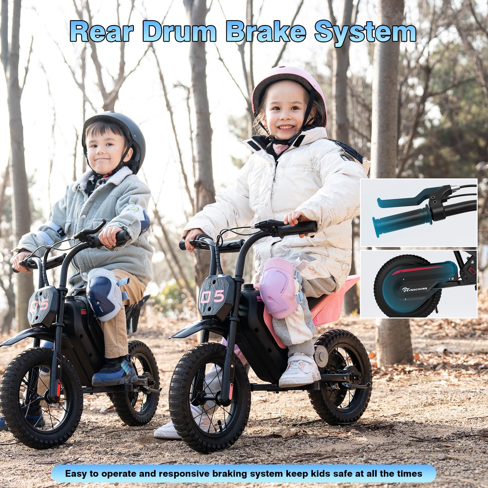 EVERCROSS EV05M Electric Motorcycle for Kids, 150W Kids Ride On Motor-cycle, 8/16 km/h Speed Modes & 15 km Long-Range Electric Motorcycle, 12'' Moto Cross for Children Aged 3-12 Years