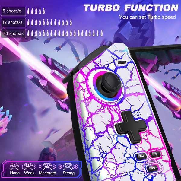 HELLCOOL Switch Pro Controller for Switch/OLED,Switch Controller for Handheld Grip with Hall Effect Joystick,One-Piece Switch Joycon with Turbo/Programmable/6-Axis/Vibration/RGB/4 Card Slot(Black)