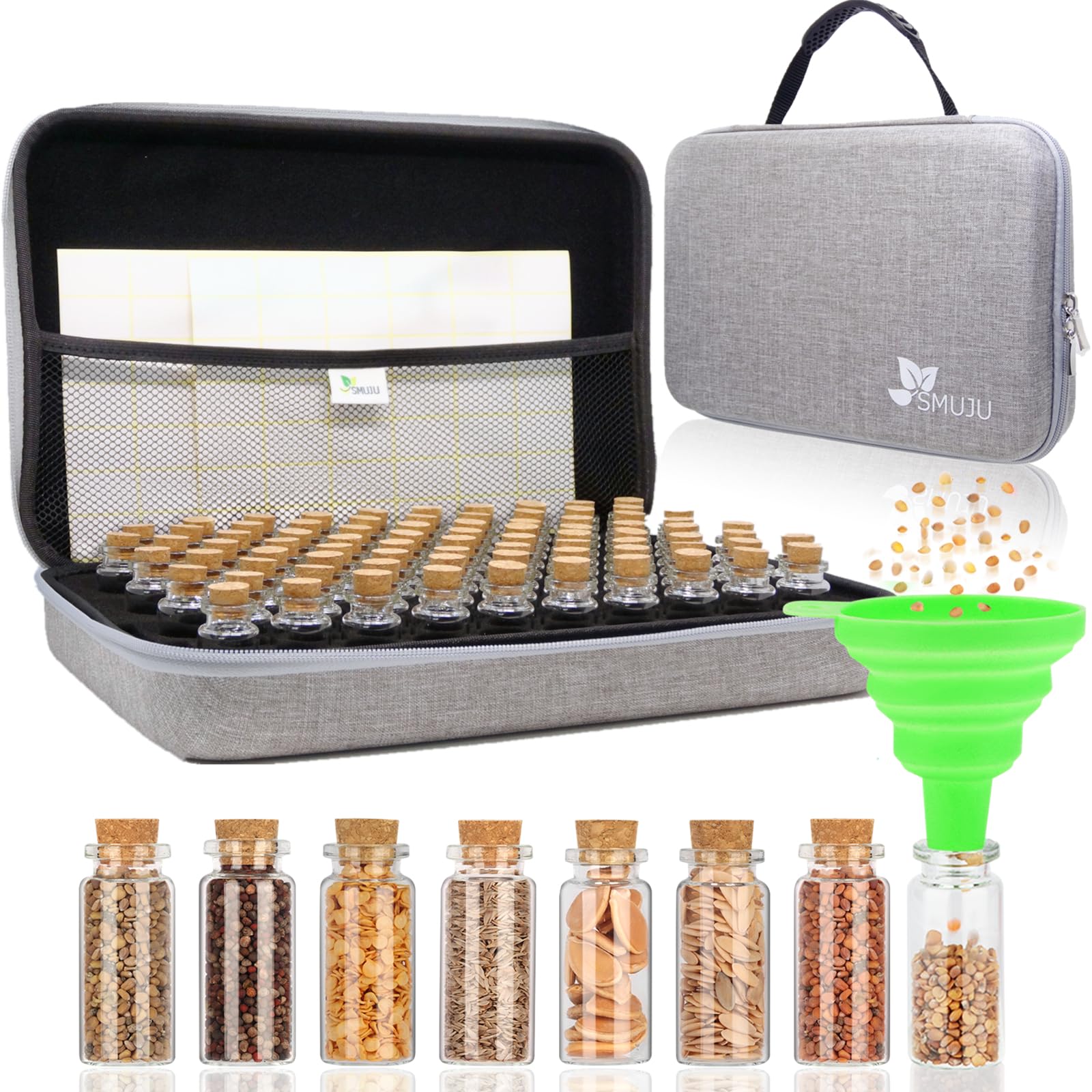 ?80 Slots?Seed Storage Box, Sturdy Seed Storage with Labels Stickers and Glass Seed Storage Container, Seed Organiser, Seed Storage Box Organiser for