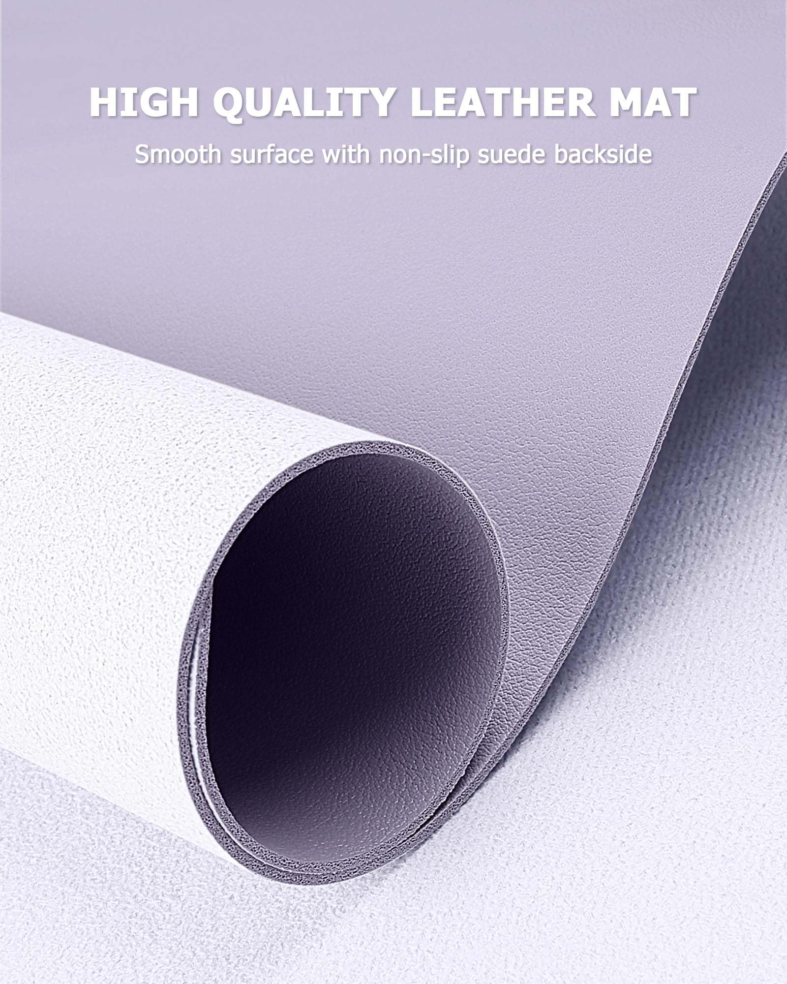 MOLMO Non-Slip Desk Mat, Waterproof Desk Pad Table Protector, Easy Clean Laptop Mat Large Mouse Pad Leather Writing Mat with Suede for Office /Home/Decor (Light Green, 60 x 35 cm)