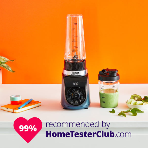 Tefal Blendforce II Blender, 2L Plastic Jug, 1.25L Effective Capacity, 600W, 4 Removable Stainless Steel Blades, Smoothie, Ice Crush, 2 Speeds + Pulse, Kitchen Shakes Maker, Black, BL420840