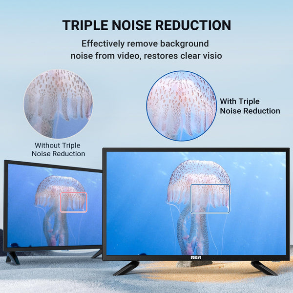 RCA RB24H2CU 24" inchFreeview HD TV DVB-T2/C/S2 Dolby Digital Audio, LED Backlighting Display, HDMI VGA PC SCART USB Travel Small TV for Motorhome and Campervan,Caravans,12 Volt