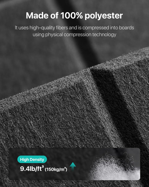 Soundsbay Soundproofing Panels, 12 Pack Acoustic Wall Panels Self-adhesive, 30x30x0.9cm Acoustic Panels for Walls, Ceiling, Home Office