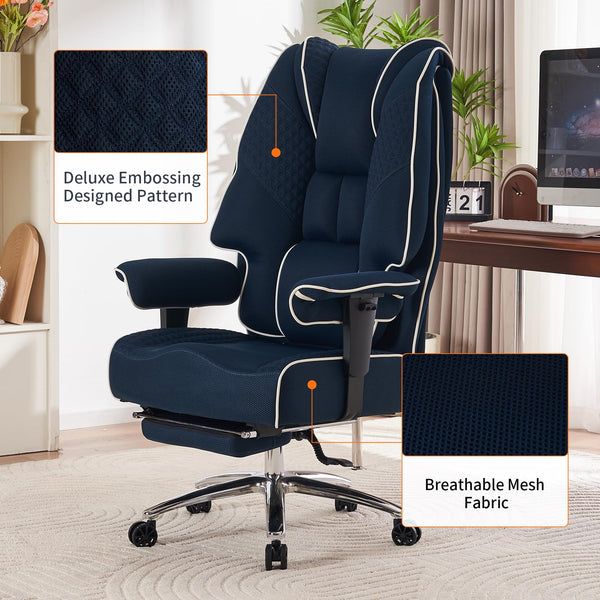 EXCEBET Ergonomic Office Chair – High Back PU Leather Executive Desk Chair with Adjustable Armrests, Swivel Computer Chair for Home/Office, Heavy Duty Support up to 400 lbs