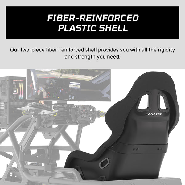 Fanatec ClubSport GT Sim Racing Cockpit Seat – Rigid and Durable, Fiber-Reinforced Shell, Padded Foam, Breathable Fabric, Lumbar Support – Black