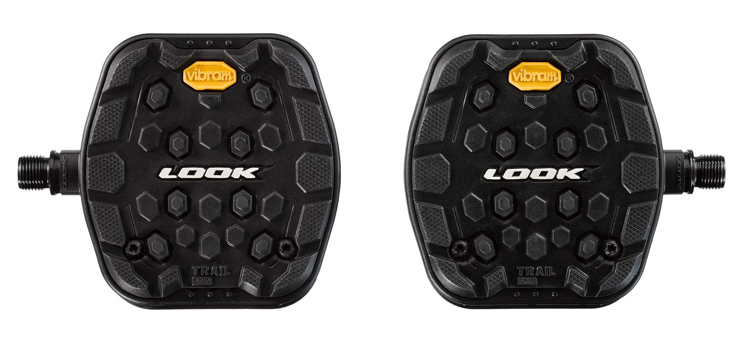 LOOK Cycle - Geo Trail Grip Bicycle Pedals - Flat Pedals - Reliability, Comfort and Durability - Slip-Proof Safety - Innovative Activ Grip Rubber -
