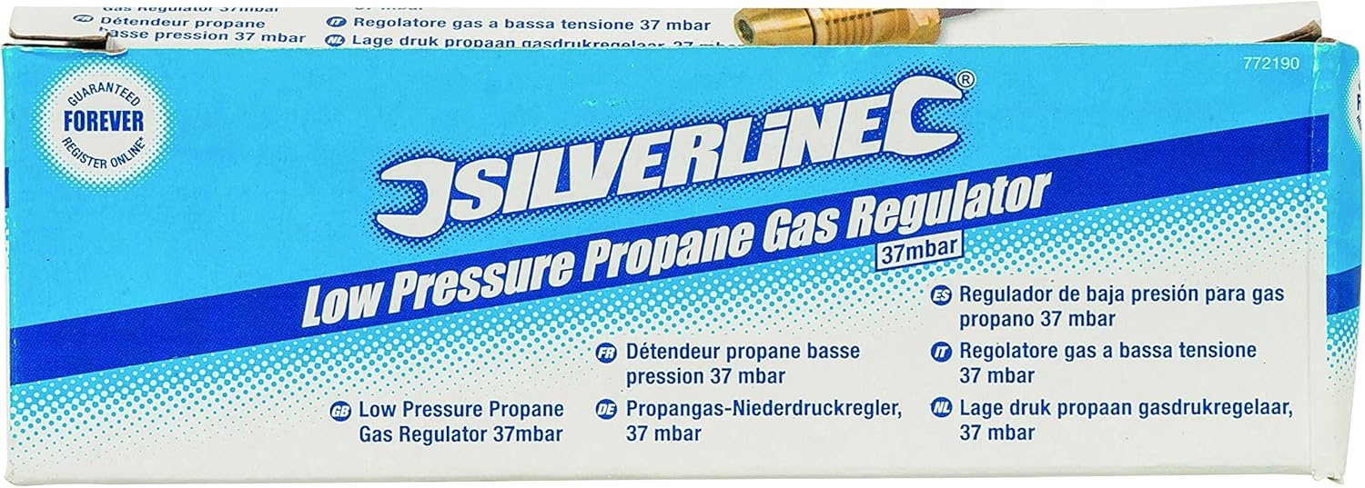 Silverline Low Pressure Propane Gas Regulator 1.5kg/hr (772190)