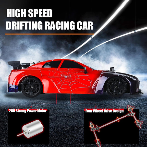 iBlivers Spider RC Drift Car, 1:14 Remote Control Drift Car with Full Proportional Throttle 4WD GT Vehicle RC Drifting Cars Gifts Toy for Adults Boys Kids